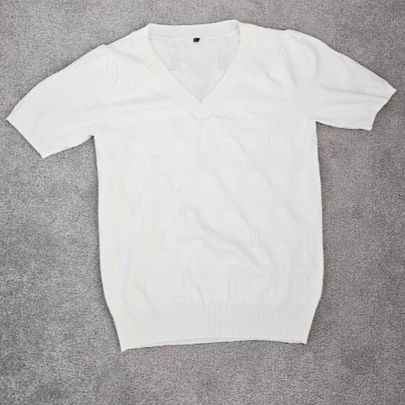 Women's Knitted Short Sleeved Shirt - Large - Picture 5 of 9